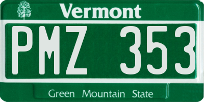 VT license plate PMZ353
