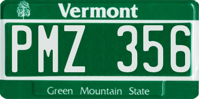 VT license plate PMZ356