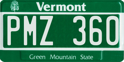 VT license plate PMZ360
