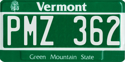 VT license plate PMZ362