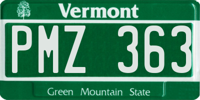 VT license plate PMZ363