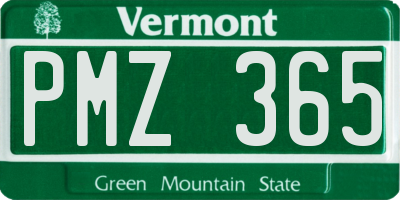 VT license plate PMZ365