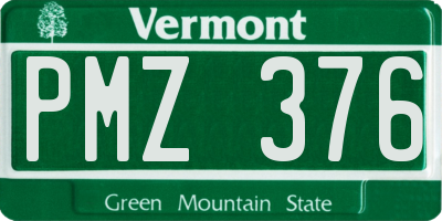 VT license plate PMZ376