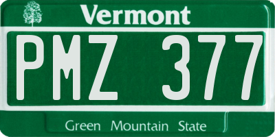 VT license plate PMZ377