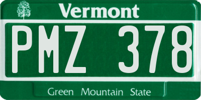 VT license plate PMZ378