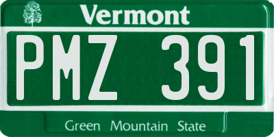 VT license plate PMZ391