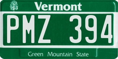 VT license plate PMZ394