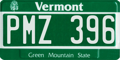 VT license plate PMZ396