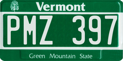 VT license plate PMZ397