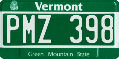 VT license plate PMZ398