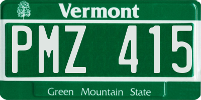 VT license plate PMZ415