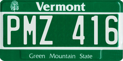 VT license plate PMZ416
