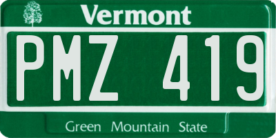 VT license plate PMZ419