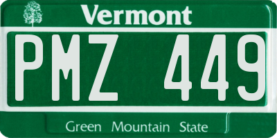 VT license plate PMZ449