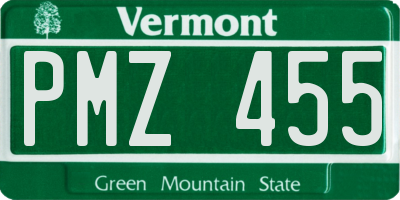 VT license plate PMZ455