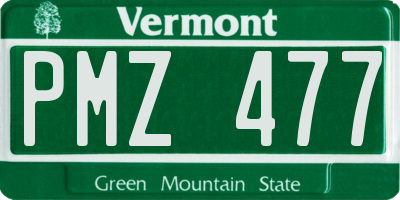 VT license plate PMZ477