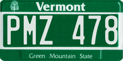 VT license plate PMZ478