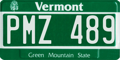 VT license plate PMZ489