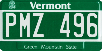 VT license plate PMZ496