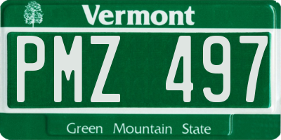 VT license plate PMZ497