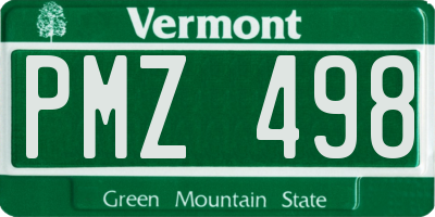 VT license plate PMZ498