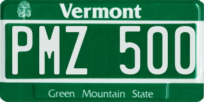 VT license plate PMZ500