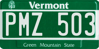 VT license plate PMZ503