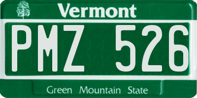 VT license plate PMZ526