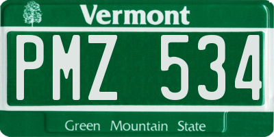 VT license plate PMZ534