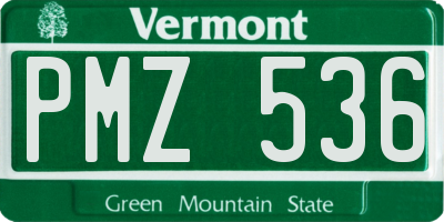 VT license plate PMZ536