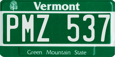VT license plate PMZ537