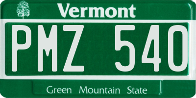 VT license plate PMZ540