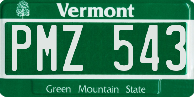 VT license plate PMZ543