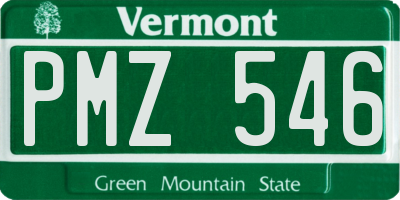 VT license plate PMZ546
