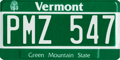 VT license plate PMZ547