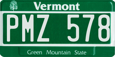 VT license plate PMZ578