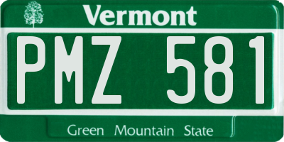 VT license plate PMZ581
