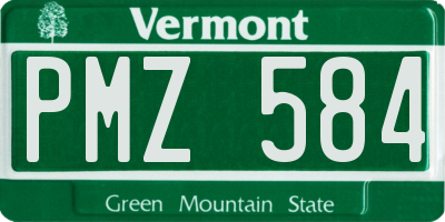 VT license plate PMZ584