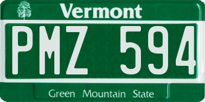 VT license plate PMZ594