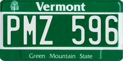 VT license plate PMZ596