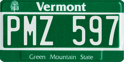 VT license plate PMZ597