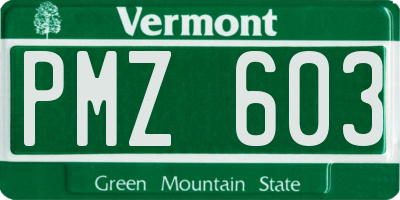 VT license plate PMZ603