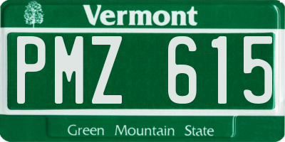 VT license plate PMZ615