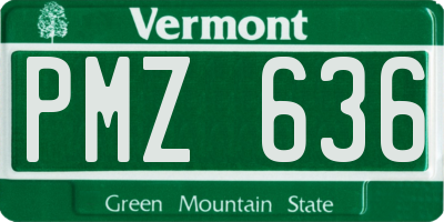 VT license plate PMZ636