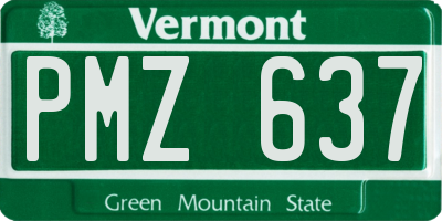 VT license plate PMZ637