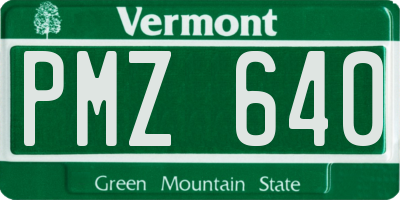 VT license plate PMZ640