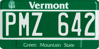 VT license plate PMZ642