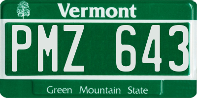 VT license plate PMZ643