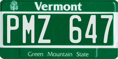 VT license plate PMZ647