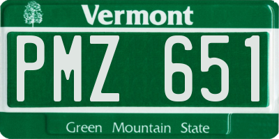 VT license plate PMZ651